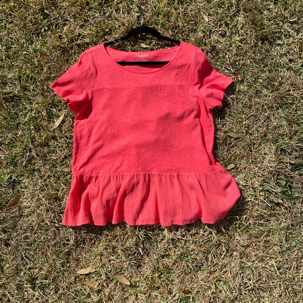 Peplum Shirt—1XP—Coral - Picture 4 of 4